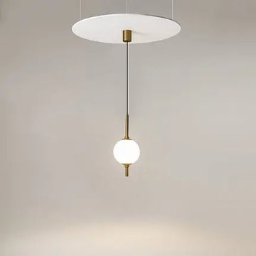 Pendant Lamp with Brass Finish and White Glass Shade in Modern Design – The Sixth Sense | Maytoni