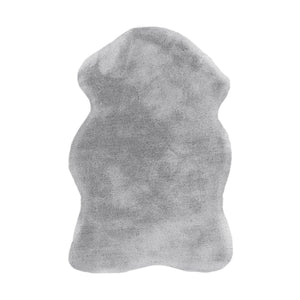 Teppich – Blaugrau Farbe, Weiche Oberfläche, Felloptik, 90 cm - Rabbit Sheepskin 225 | Kayoom
