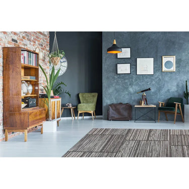 Teppich – Jacquard Gewebe, Blockmuster Design, Melierte Struktur, 80 x 150 cm - Phoenix 310 | Kayoom