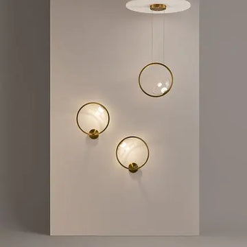 Pendant Lamp Brass-Colored Metal & Clear Glass Diffuser – Lunare | Maytoni