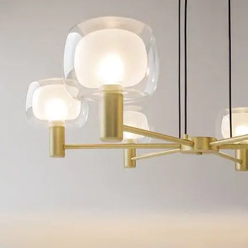 Pendant Light Gold Frame Double Glass Modern Design & LED – Vision | Maytoni