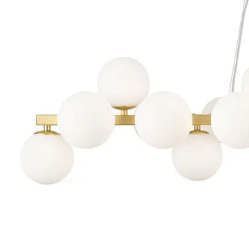 Pendant lamp with matt gold metal frame and white glass in a modern design – Dallas | Maytoni