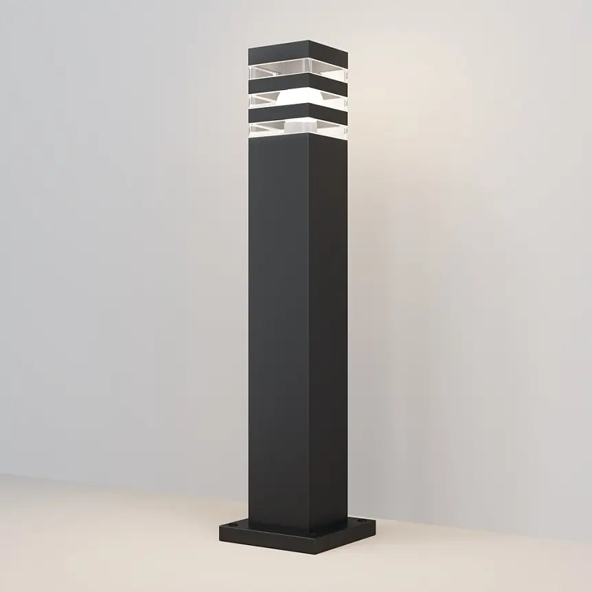 Landscape Lighting Black Aluminum Rectangular Post with E27 Socket (1× E27, max. 60 W, 360° adjustable, IP 54) – O578FL-01B | Maytoni