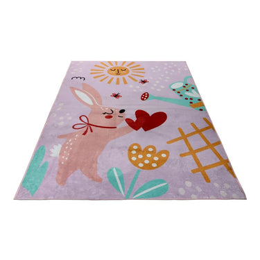 Teppich – Liebevolles Kindermotiv, Behaglicher Komfort, Sanfte Farbwelt, 6 mm - Wonder 131 | Kayoom