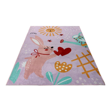 Teppich – Liebevolles Kindermotiv, Behaglicher Komfort, Sanfte Farbwelt, 6 mm - Wonder 131 | Kayoom
