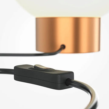 Table lamp gold-colored metal & matte white glass dome – Basic Form | Maytoni