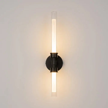 Wall light with black finish and transparent & white glass diffuser – Stelo | Maytoni