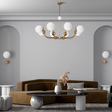 Pendelleuchte mit 8 E14 - Fassungen und Messing - Finish im eleganten Design – Rendez - vous | Maytoni - Esszett Luxury | Stilvolles Wohnen mit Charakter