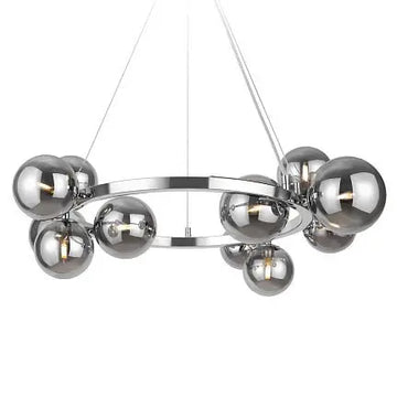Pendant light with chrome-colored metal frame and smoke glass in a modern design – Dallas | Maytoni