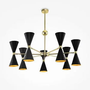 Vesper | Maytoni Pendant light with adjustable rotating arms and black and gold finish in a modern design