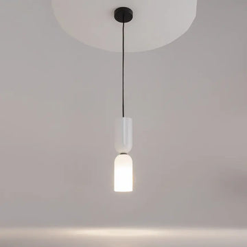 Pendelleuchte – Weiß-Schwarz, Glasschirm, 1× E14, 40 W, Ø8 cm - Memory | Maytoni
