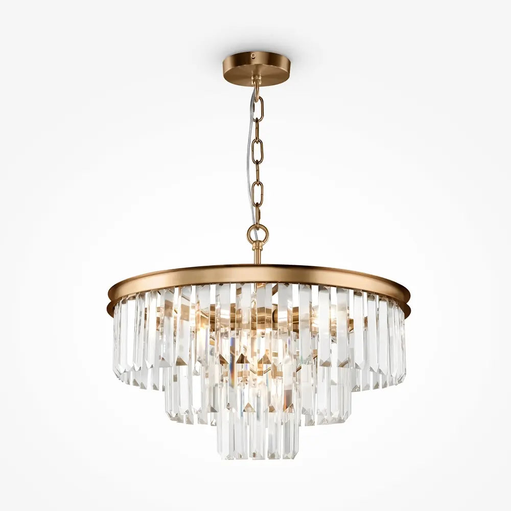 Pendant light with crystal pendants and brass frame in a luxurious design – Revero | Maytoni