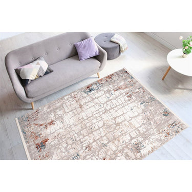 Teppich Kurzflor Vintage-Design Baumwollrücken Polypropylen/Polyester-Mix – Akropolis 125 | Kayoom