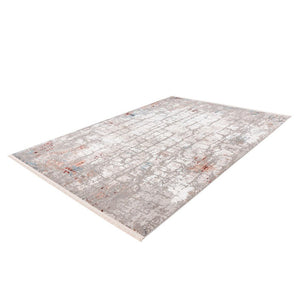 Teppich Kurzflor Ethno-Muster Fransen Polypropylen/Polyester-Mix – Akropolis 125 | Kayoom