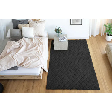 Teppich – Polyester Oberfläche, Geprägtes Muster, Schwarze Farbe, 120 x 160 cm - Imala 125 | Kayoom