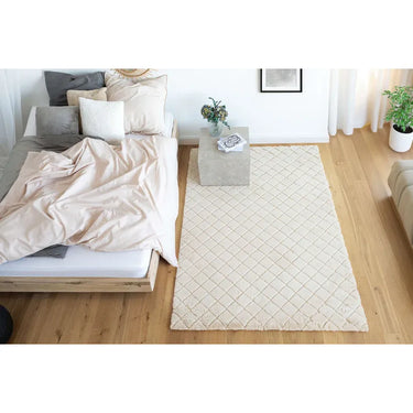 Teppich – Polyester Oberfläche, Geprägtes Muster, Creme Farbe, 160 x 230 cm - Imala 125 | Kayoom