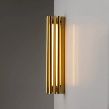Wall light with brass-colored aluminum body, glass diffuser, and warm white LED light – Sonata | Maytoni