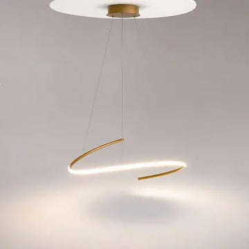 Pendant Lamp Minimalist Black-Gold Metal Body LED – Curve | Maytoni