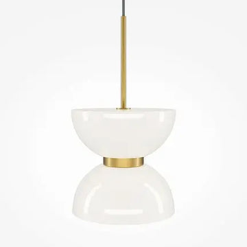 Pendant Light Gold-colored Metal Grey Marble Base & White Glass Diffuser – Kyoto | Maytoni