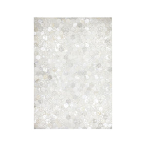 Lederteppich – Echtes Leder, Silberne Applikationen, Wabenmuster Design, 80 x 150 cm - Spark 210 | Kayoom
