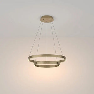 Pendant light with brass finish, height adjustable, integrated LED 6100 lm, 3000 K – Rim | Maytoni