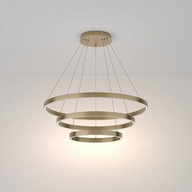 Pendelleuchte mit Messing - Finish, 800 mm Durchmesser, integrierter LED 115 W, 6100 lm, 4000 K, höhenverstellbar – Rim | Maytoni - Esszett Luxury | Stilvolles Wohnen mit Charakter