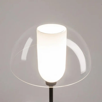 Floor lamp with black metal frame, glass shade & stylish silhouette – Memory | Maytoni