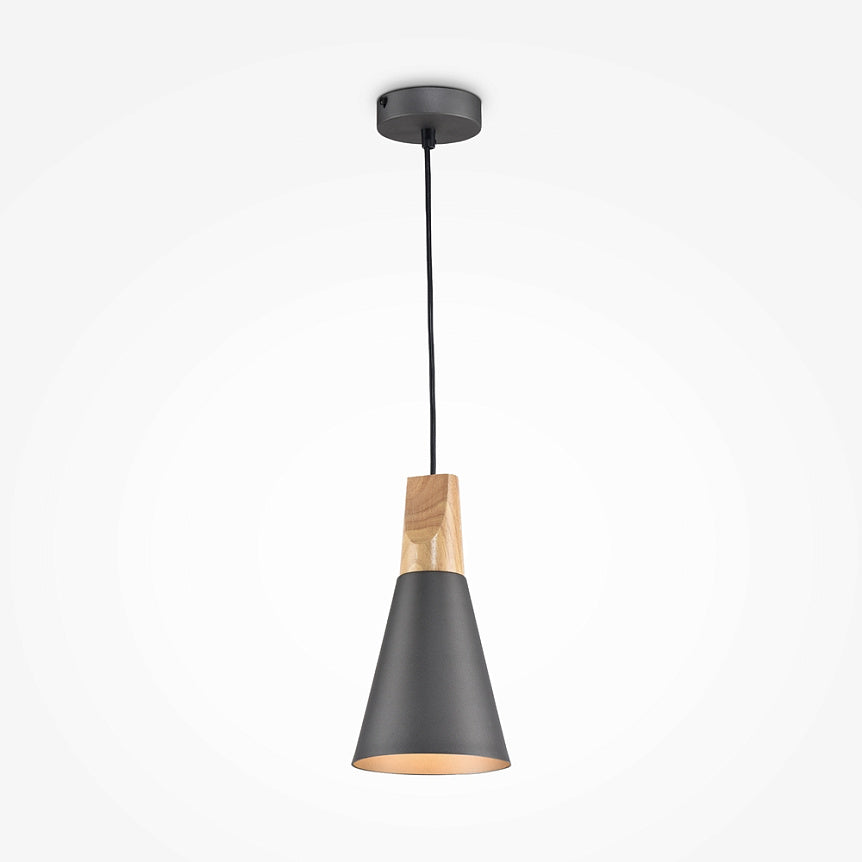 Pendant lamp with a golden metal frame and a matt glass diffuser in a modern design - Bicones | Maytoni