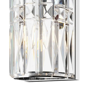 Wall lamp with crystal fluted glass and chrome finish – Facet | Maytoni