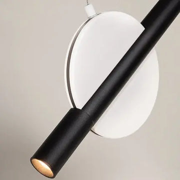 Pendant Lamp White Cylindrical Metal Housing Adjustable Black LED Head & Modern Design – Enigma | Maytoni