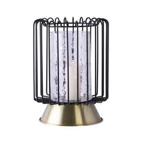 Kerzenständer aus Eisen & gehämmertem Glas Gitterdesign luxuriöses Finish – Malibu 225 | Kayoom - Esszett Luxury | Stilvolles Wohnen mit Charakter