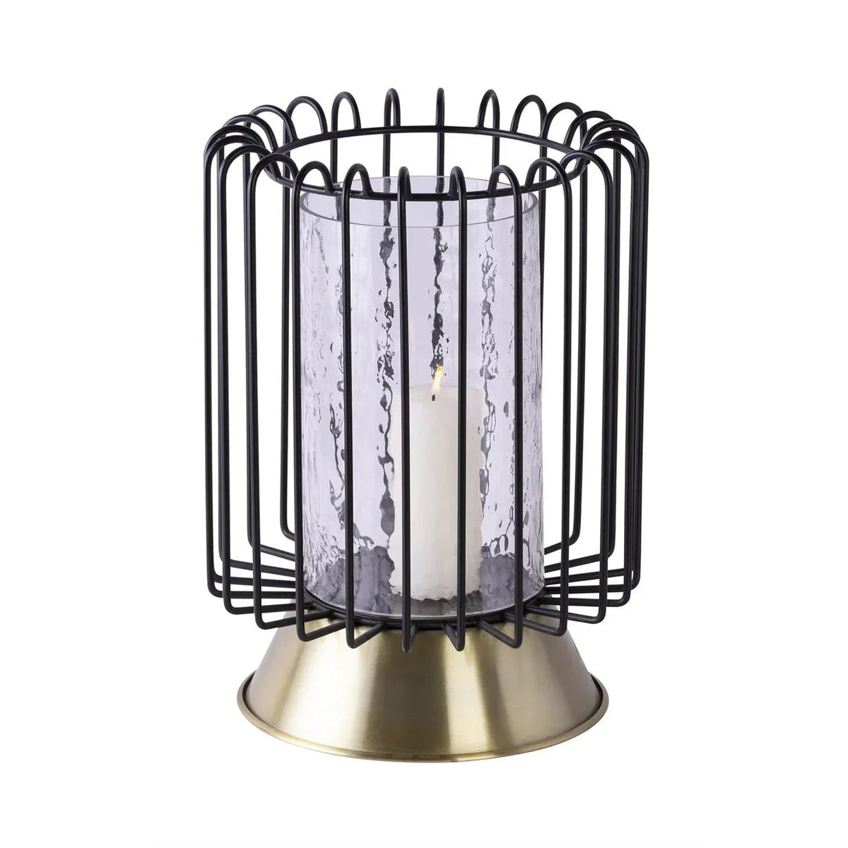 Kerzenständer aus Eisen & gehämmertem Glas Gitterdesign luxuriöses Finish – Malibu 225 | Kayoom - Esszett Luxury | Stilvolles Wohnen mit Charakter