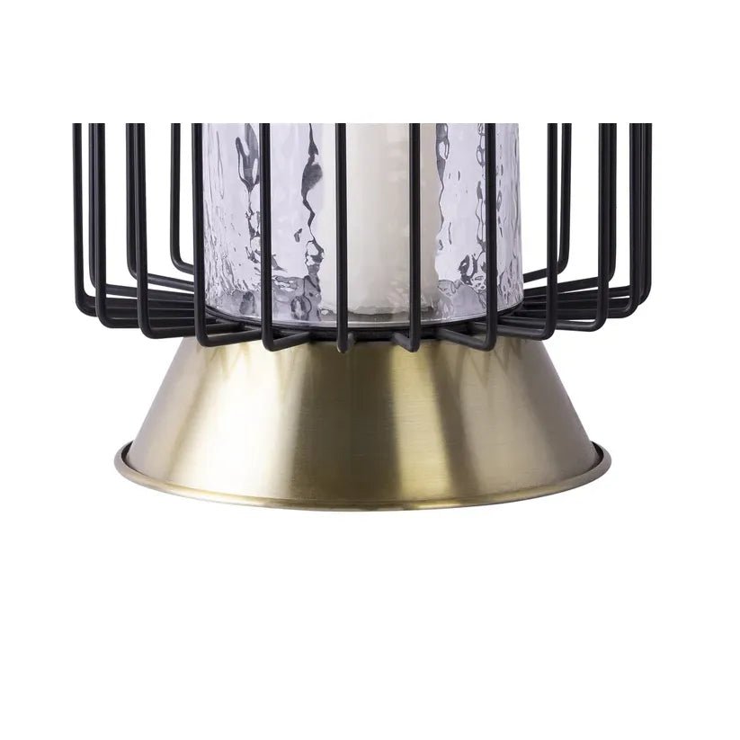 Kerzenständer aus Eisen & gehämmertem Glas Gitterdesign luxuriöses Finish – Malibu 225 | Kayoom - Esszett Luxury | Stilvolles Wohnen mit Charakter
