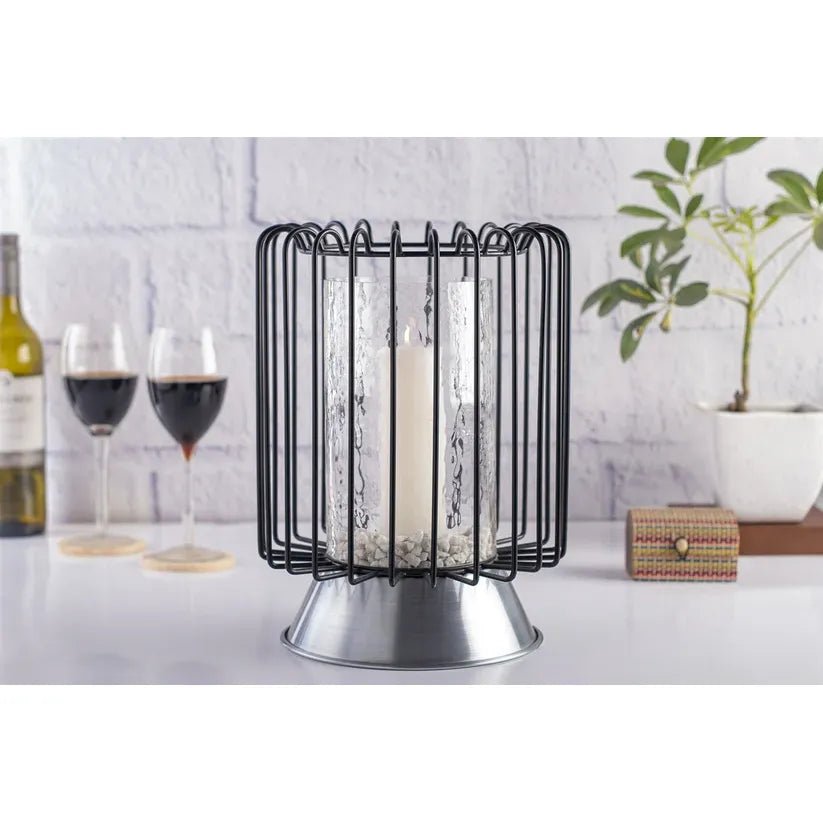 Kerzenständer aus Eisen & gehämmertem Glas Stabgitter - Design luxuriöses Finish – Malibu 225 | Kayoom - Esszett Luxury | Stilvolles Wohnen mit Charakter