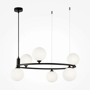 Pendant Light with Modern Ring Design, Black Metal Frame, and Acrylic Diffuser – Ring | Maytoni