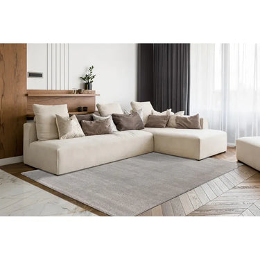 Teppich – Grau Farbe, Kurzflor Material, Weiche Haptik, 150 cm - Nila 125 | Kayoom