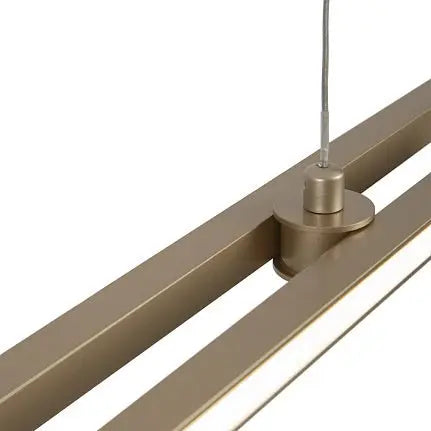 Pendant light design in brushed brass and black metal Linear design & Integrated LED - Halo | Maytoni