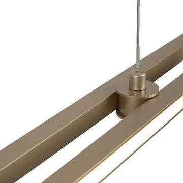 Pendant light design in brushed brass and black metal Linear design & Integrated LED - Halo | Maytoni