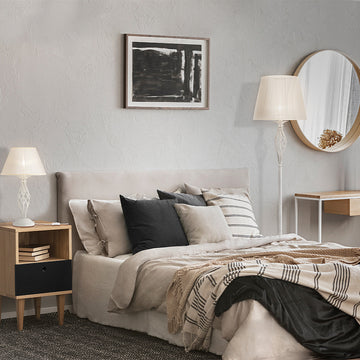 Floor Lamp with Metal, Organza Shade & Crystal Pendants – Grace | Maytoni