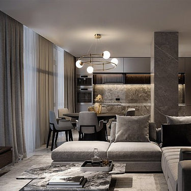 Pendelleuchte Goldfarbener Metallrahmen 4 Bernsteinglas - Ovale 4×E14 40 W – Balance | Maytoni - Esszett Luxury | Stilvolles Wohnen mit Charakter
