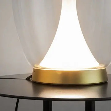 Table Lamp Double Shade Clear Glass & Frosted Gold Frame – Splash | Maytoni