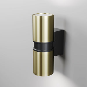 Wall lamp with black and brass-colored aluminum housing and sealed safety glass - Bowery | Maytoni