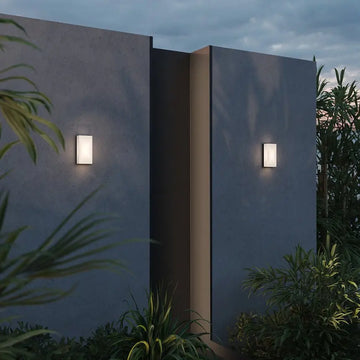 Wall light with graphite-colored aluminum frame and white matte diffuser – Badd | Maytoni