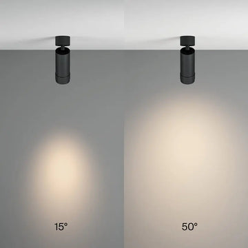 Ceiling Light Black Aluminum LED Adjustable Beam Angle 15°–50° – Focus Zoom | Maytoni