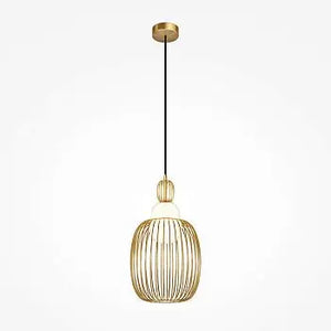 Pendant Lamp Brass-Colored Metal & White Glass Diffuser – Levitation | Maytoni