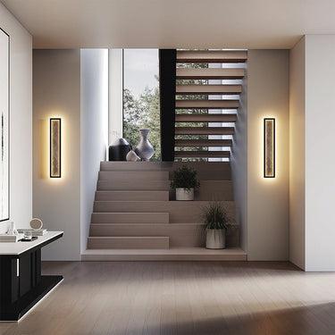 Wandleuchte Schwarz, Metallrahmen, Naturstein - Akzent, integrierte 55 W LED 3000 K – Orign | Maytoni - Esszett Luxury | Stilvolles Wohnen mit Charakter