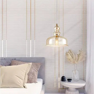 Pendant Lamp Amber Glass Shade, Bronze Finish - P001PL-01BZ | Maytoni