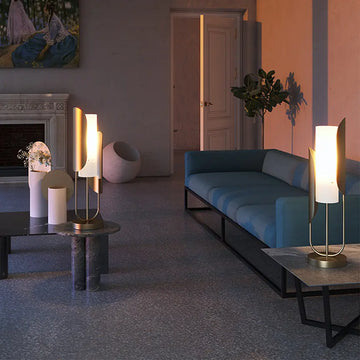 Table Lamp Gold-Colored Metal Frame Frosted Cylindrical Glass Shade & Modern Design – Cipresso | Maytoni