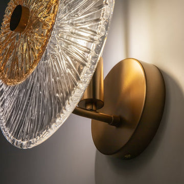 Wandleuchte Gold, bernsteingetöntes Ovalglas, E14 40 W – Aster | Maytoni - Esszett Luxury | Stilvolles Wohnen mit Charakter