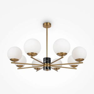 Pendant Lamp Brass & White Opal Glass 8-Lights – Marble | Maytoni